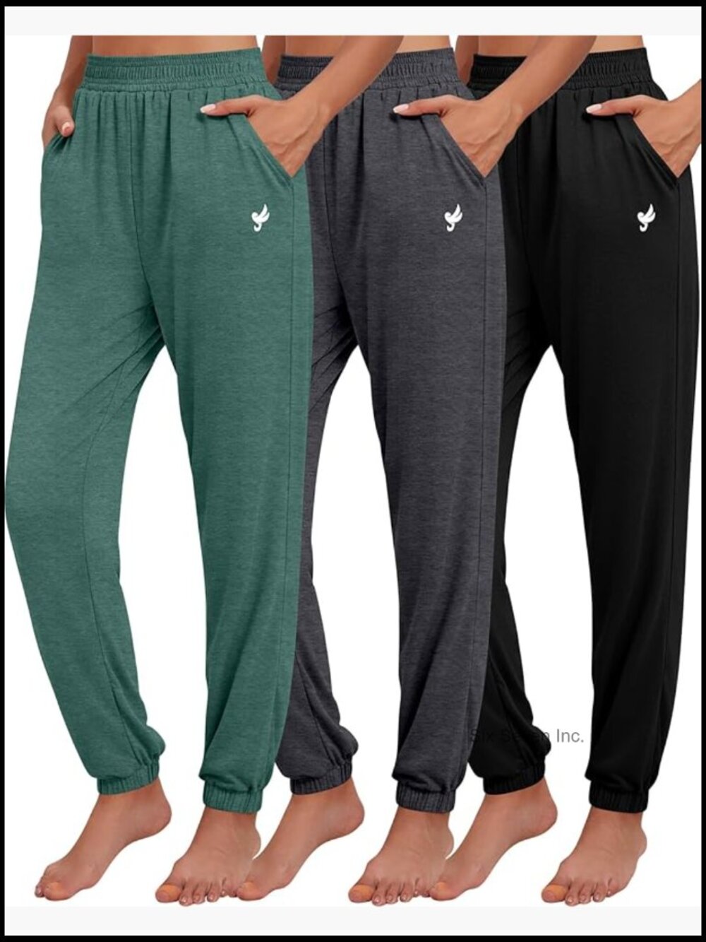 3 Pack Women's Loose Fit Joggers Elastic Tapered Leg Sweatpants Athletic Lounge